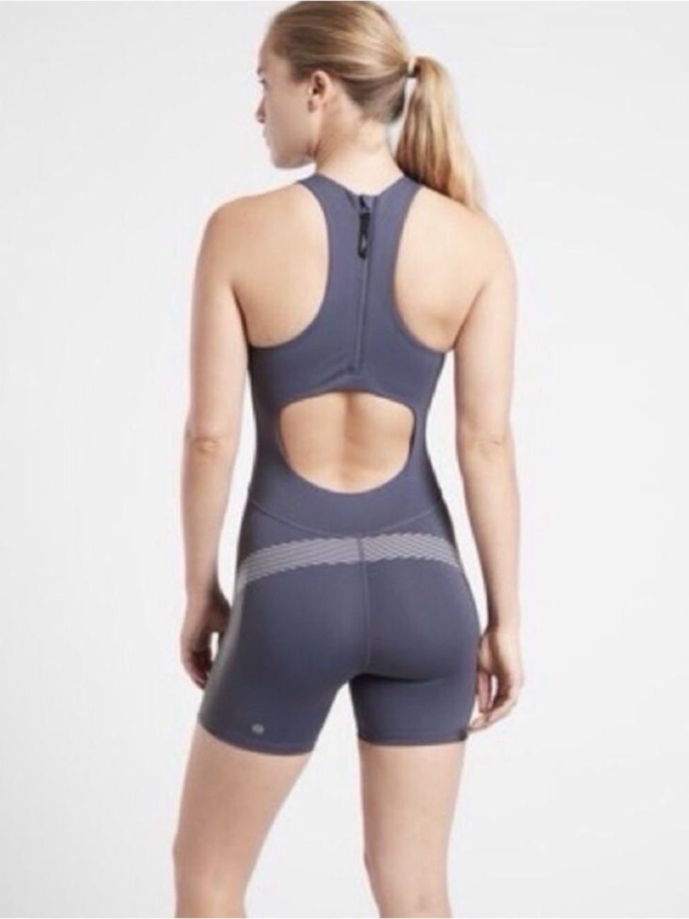 Athleta Slate Blue Allyson Felix bodysuit - Picture 2 of 8